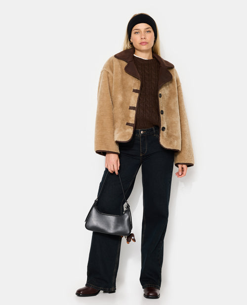 Blouson en fausse peau retournée avec boutons - PIMKIE - 3