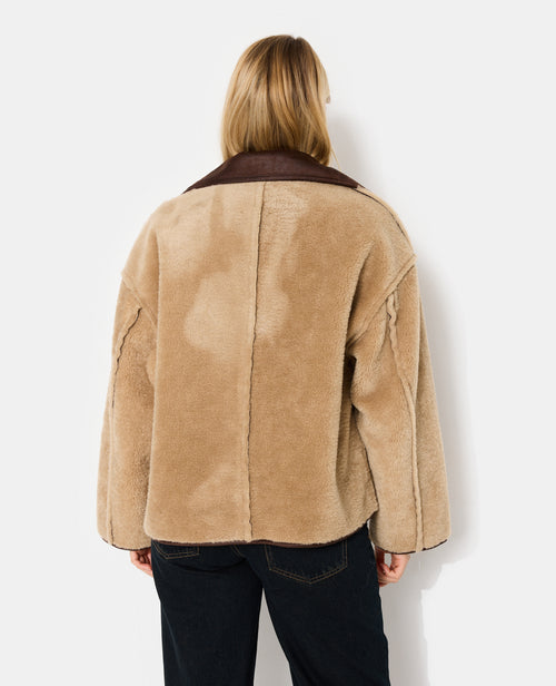 Blouson en fausse peau retournée avec boutons - PIMKIE - 6