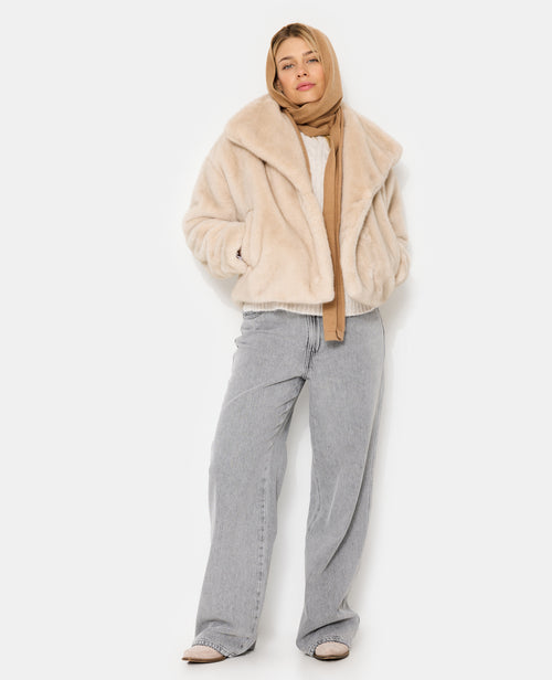 Blouson fausse fourrure avec grand col - PIMKIE - 3