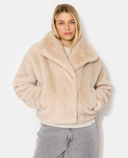 Blouson fausse fourrure avec grand col - PIMKIE - 7