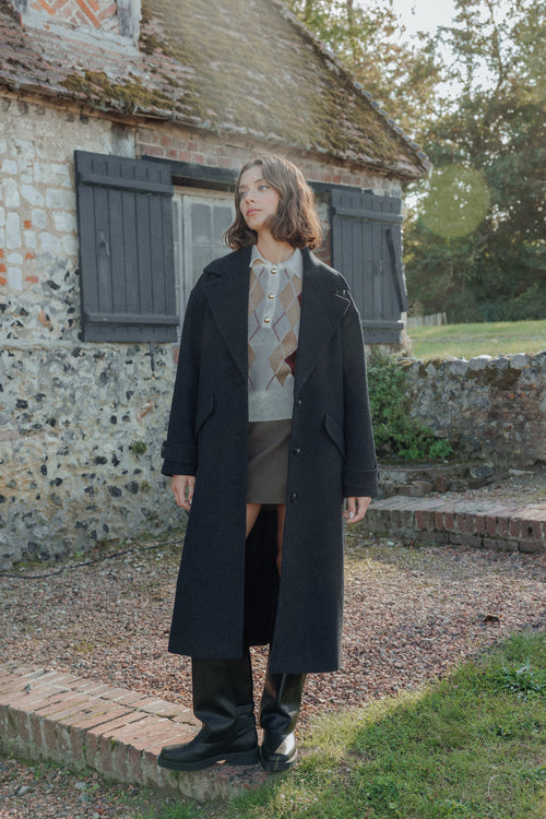 Manteau long drap de laine - PIMKIE - 1