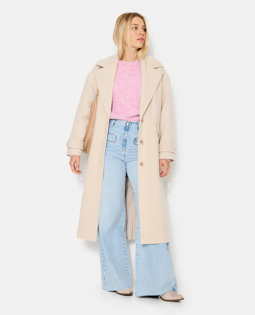 Manteau long drap de laine - PIMKIE - 1