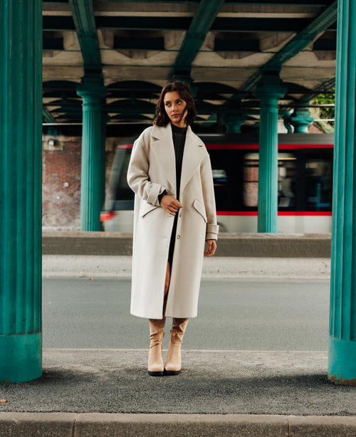 Manteau long drap de laine - PIMKIE - 1