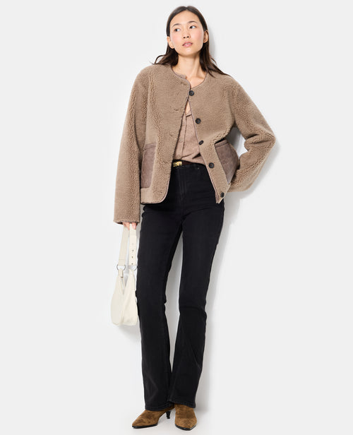 Blouson en sherpa façon peau lainée - PIMKIE - 3