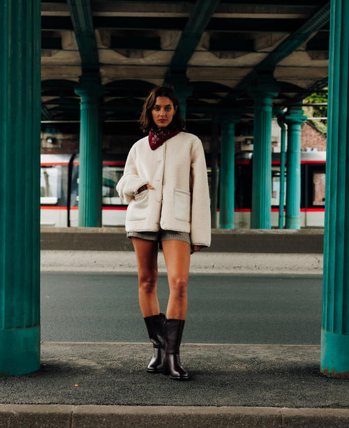 Blouson en sherpa façon peau lainée - PIMKIE - 1