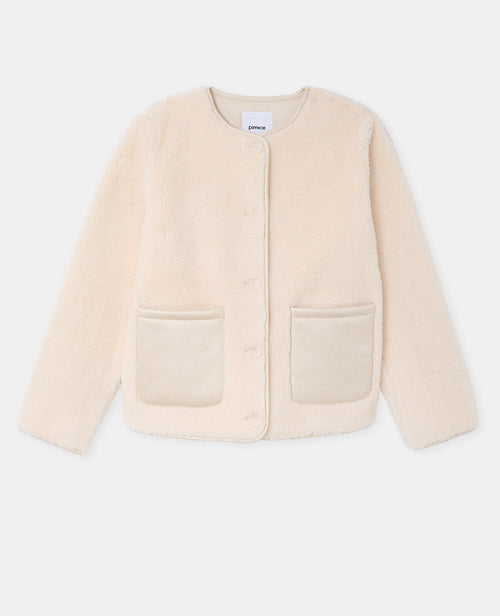 Blouson en sherpa façon peau lainée - PIMKIE - 4