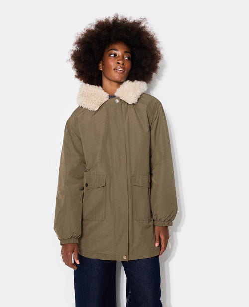 Parka doublée fourrure avec capuche - PIMKIE - 5