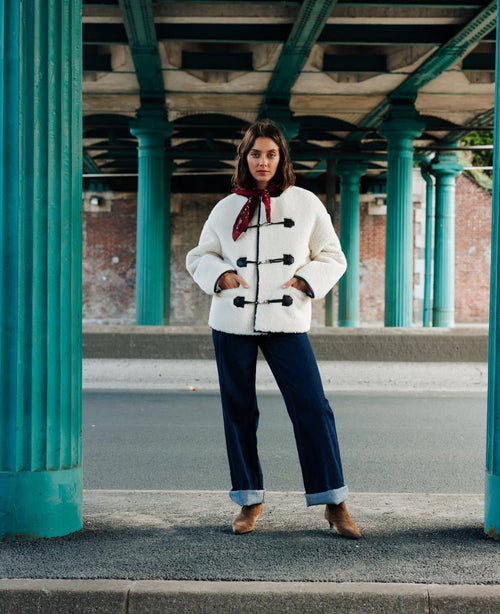 Blouson droit en sherpa avec attaches mousqueton - PIMKIE - 1
