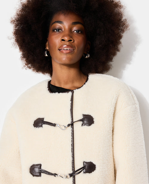 Blouson droit en sherpa avec attaches mousqueton - PIMKIE - 2