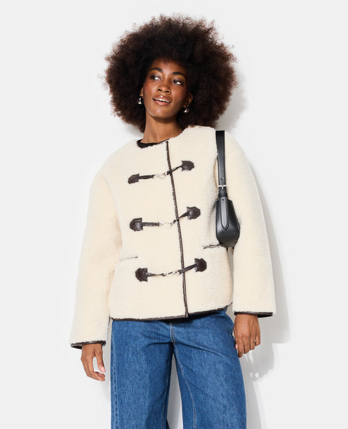 Blouson droit en sherpa avec attaches mousqueton - PIMKIE - 8