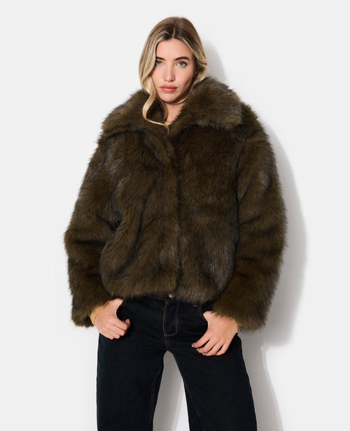 Blouson en fourrure avec col - PIMKIE - 1