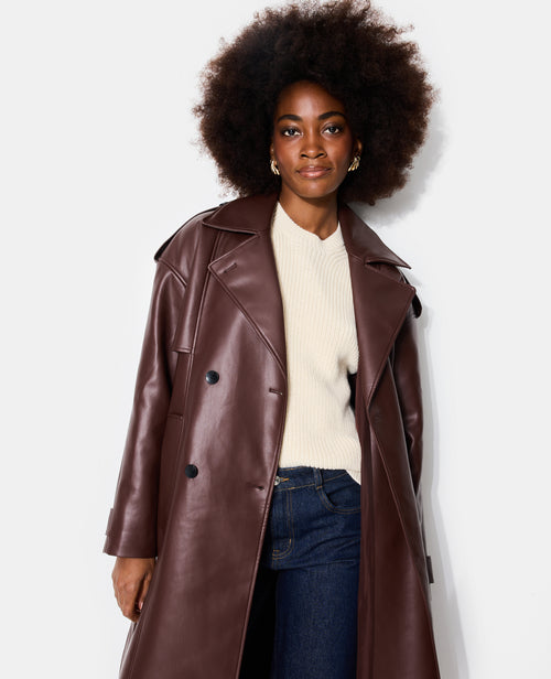 Trench en simili avec ceinture - PIMKIE - 3