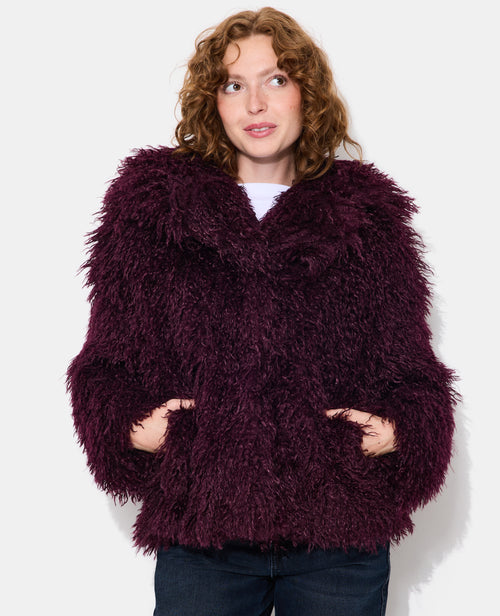 Manteau shaggy en fourrure bouclée - PIMKIE - 1