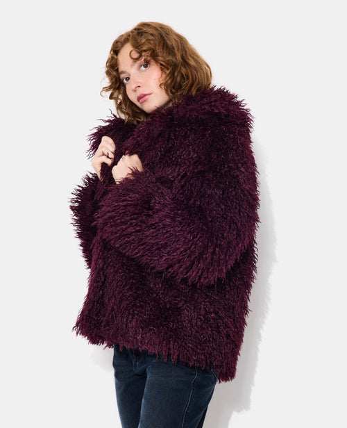 Manteau shaggy en fourrure bouclée - PIMKIE - 2
