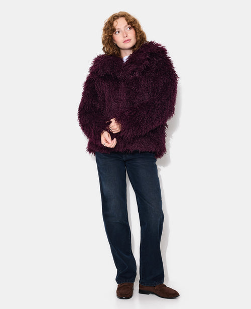 Manteau shaggy en fourrure bouclée - PIMKIE - 3
