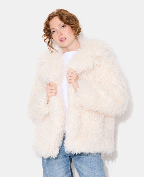 Manteau shaggy en fourrure bouclée - PIMKIE - 5