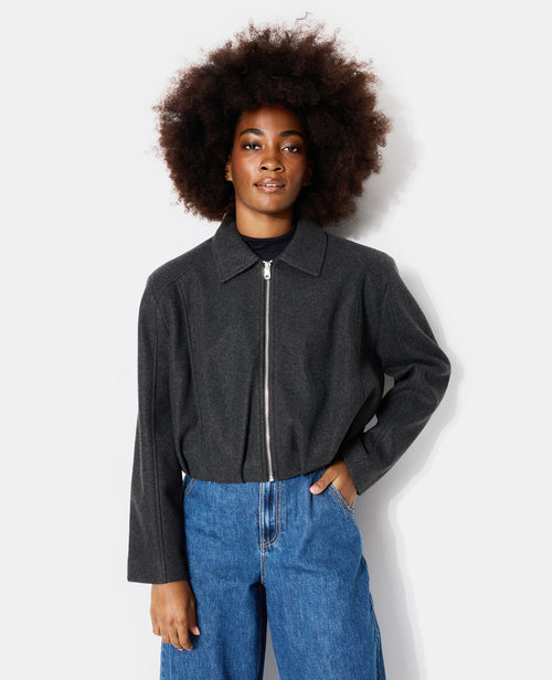 Manteau court drap de laine forme boule - PIMKIE - 5