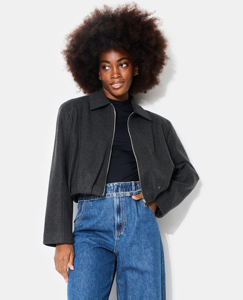 Manteau court drap de laine forme boule - PIMKIE - 7