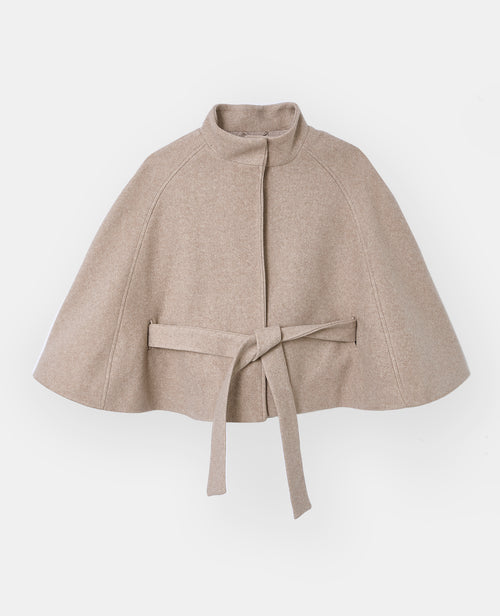 Manteau court cape drap de laine avec ceinture - PIMKIE - 4