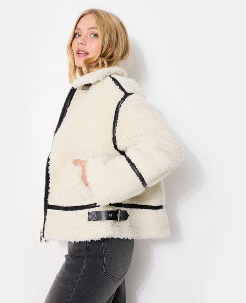 Blouson sherpa façon peau lainée - PIMKIE - 7