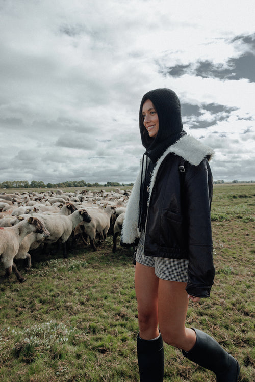 Blouson en simili avec grand col fourrure - PIMKIE - 1