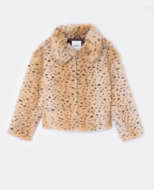 Blouson en fourrure esprit guépard avec col - PIMKIE - 4
