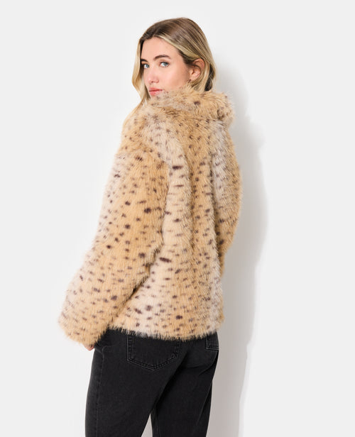 Blouson en fourrure esprit guépard avec col - PIMKIE - 6