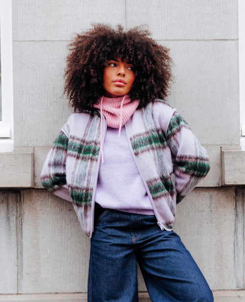 Manteau court matelassé motif carreaux - PIMKIE - 1