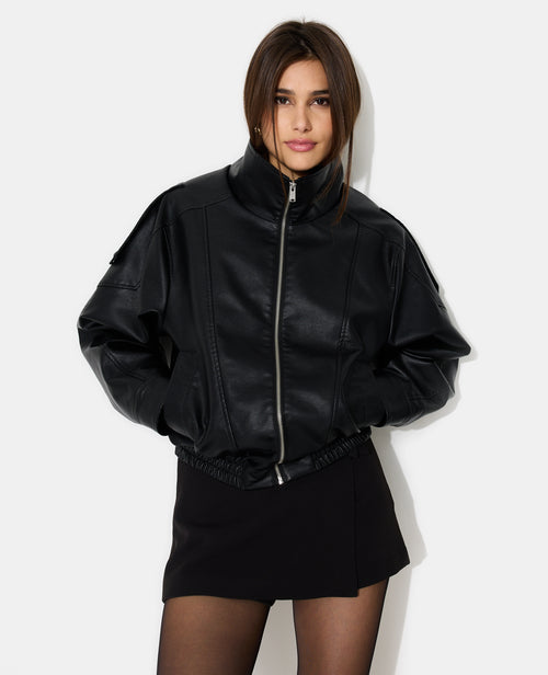 Blouson oversize vintage en simili - PIMKIE - 1