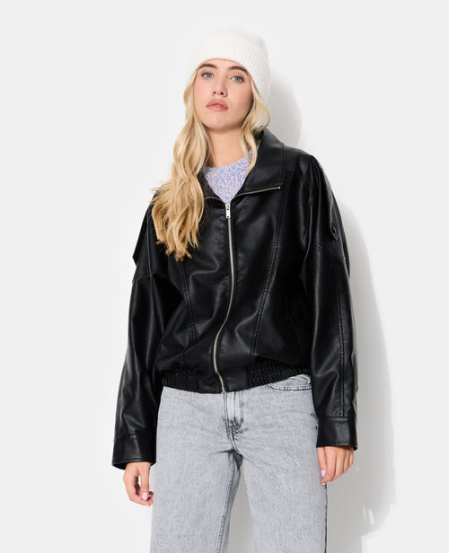 Blouson oversize vintage en simili - PIMKIE - 1