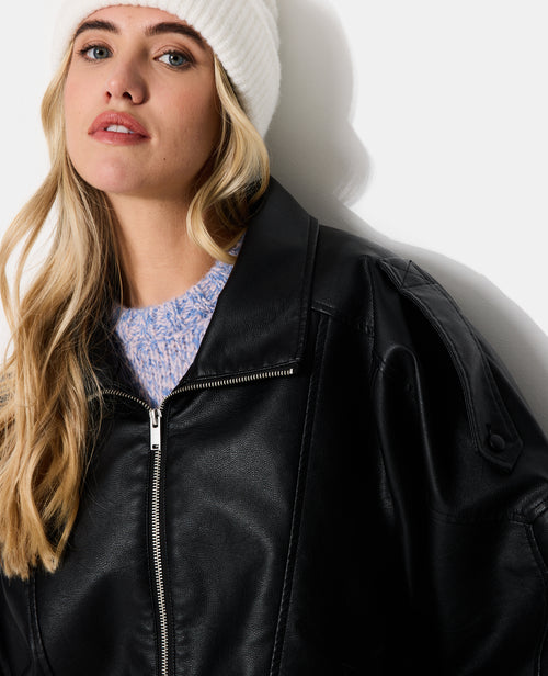 Blouson oversize vintage en simili - PIMKIE - 2