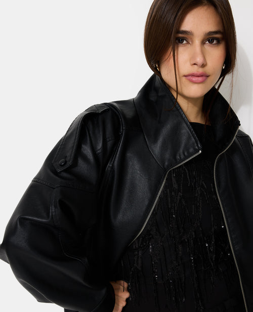 Blouson oversize vintage en simili - PIMKIE - 2