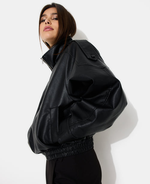 Blouson oversize vintage en simili - PIMKIE - 5