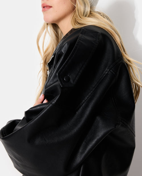 Blouson oversize vintage en simili - PIMKIE - 8