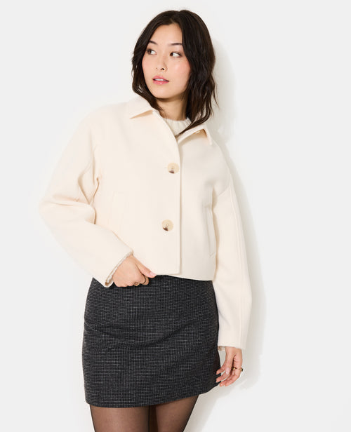 Manteau court effet drap de laine - PIMKIE - 1