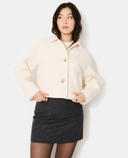 Manteau court effet drap de laine - PIMKIE - 5