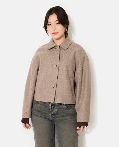 Manteau court effet drap de laine - PIMKIE - 5