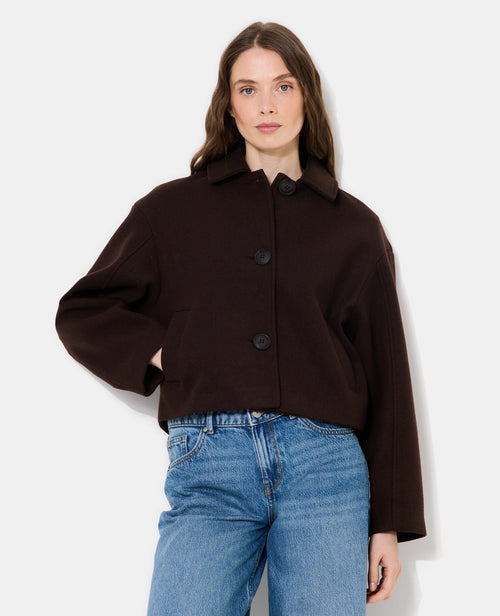 Manteau court effet drap de laine - PIMKIE - 1