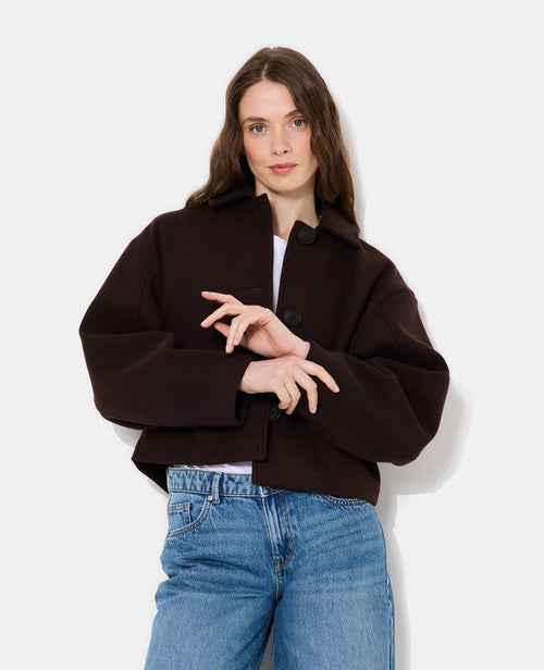 Manteau court effet drap de laine - PIMKIE - 7