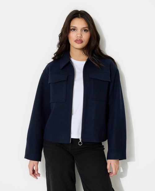 Blouson zippé effet drap de laine - PIMKIE - 1