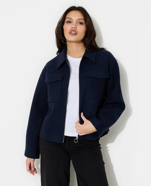Blouson zippé effet drap de laine - PIMKIE - 5