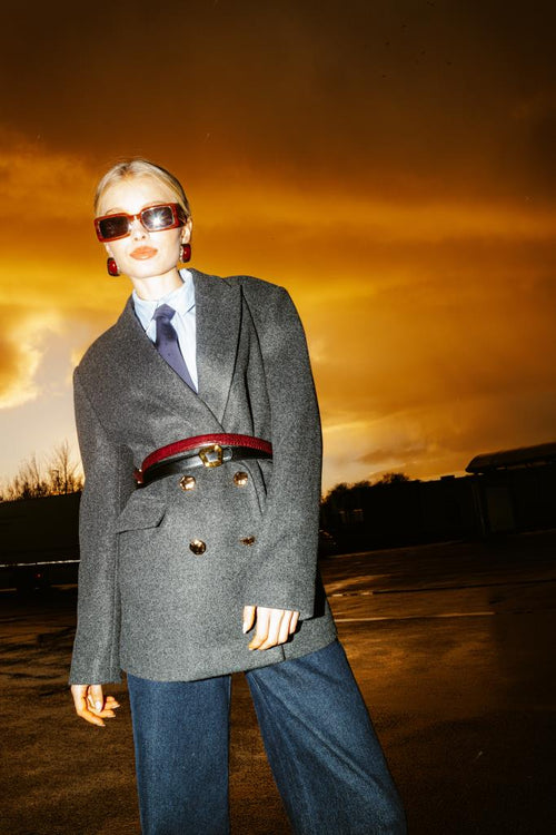 Manteau court effet drap de laine avec boutons dorés - PIMKIE - 1