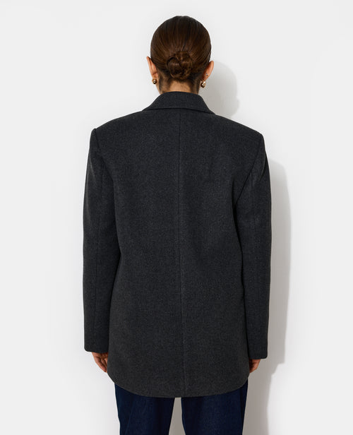 Manteau court effet drap de laine avec boutons dorés - PIMKIE - 6