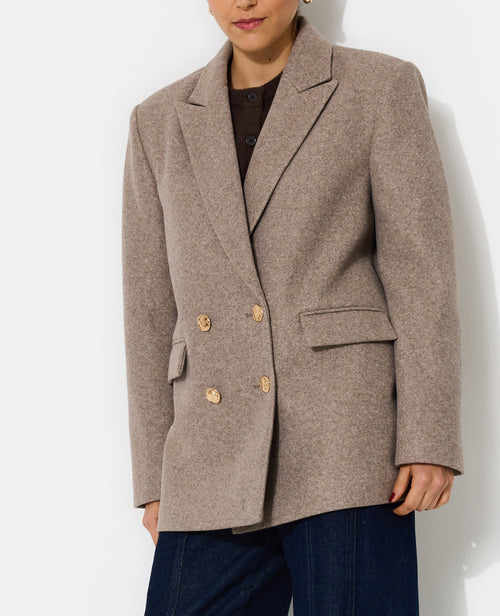 Manteau court effet drap de laine avec boutons dorés - PIMKIE - 2