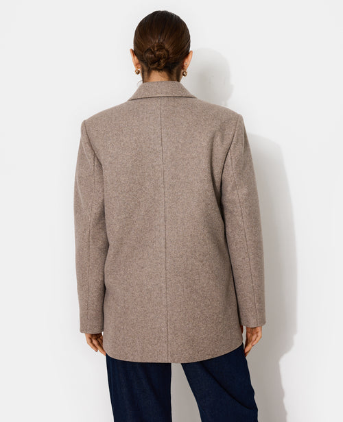 Manteau court effet drap de laine avec boutons dorés - PIMKIE - 6