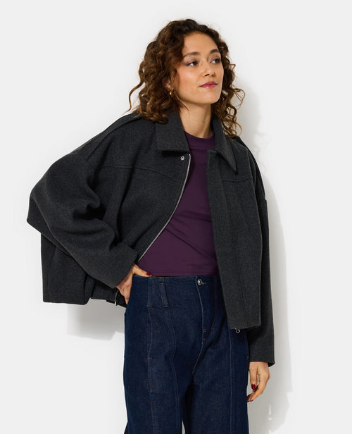 Blouson forme boule effet drap de laine - PIMKIE - 1