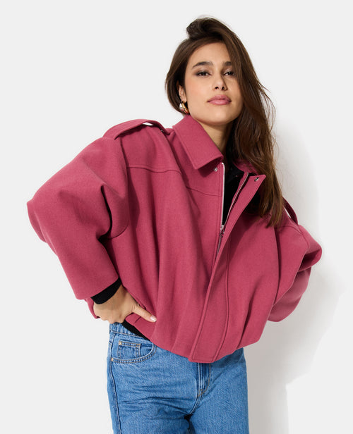 Blouson forme boule effet drap de laine - PIMKIE - 1