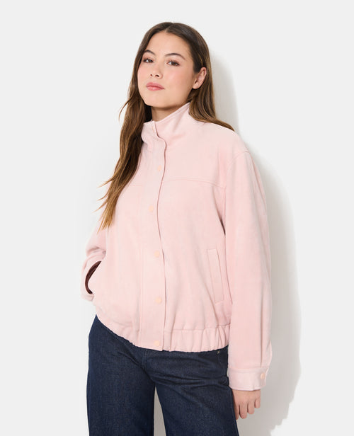 Veste en suédine col montant - PIMKIE - 1