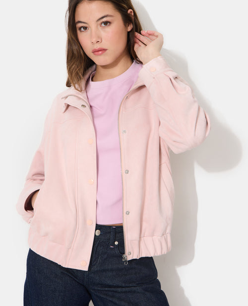 Veste en suédine col montant - PIMKIE - 5