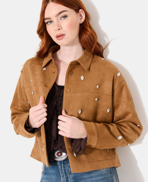 Veste en suédine avec strass - PIMKIE - 2